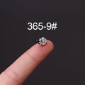 Miniature black stainless steel sunflower piercing stud with clear zircon stones - Silver Cluster Zirconia Style (9#)