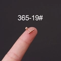 Minimalist rose gold stainless steel piercing stud with four horizontal beads on fingertip - Rose Gold Four-Bead Row Style (19#)