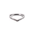 Eleganter V-förmiger Wishbone-Ring in Silber-Finish mit funkelnden Zirkonia-Steinen - US 6 / Silber (KR82471-GC)