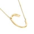 Elegante collana in acciaio inossidabile dorato con ciondolo a lettera C maiuscola minimal - Stile C (KN25646-K)