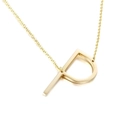 Collier doré avec pendentif initiale P sur une chaîne fine en acier inoxydable poli - Style P(KN25659-K)