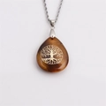 Collana con ciondolo a goccia in cristallo occhio di tigre e albero della vita dorato - Ciondolo a Goccia d'Acqua Occhio di Tigre (NSN00139)