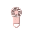 Pink portable handheld mini fan with integrated bottom carabiner hook for outdoor use - Pink