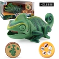 Macro view of infrared remote control chameleon toy with insect bait and controller - Remote Control Chameleon Set (NO.8888)