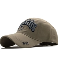 Cappellino da baseball in cotone kaki con ricamo ancora 3D e scritta BATHS blu navy - Regolabile / Cachi