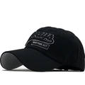 Berretto da baseball in cotone nero con ricamo bianco New York City in vista laterale - Regolabile / Nero