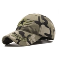 U.S. Army woodland camouflage baseball cap with star patch and curved brim for casual wear - M(56-58cm) / Camouflage