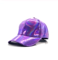 Violette holografische Baseballkappe mit irisierendem Glanz und gebogenem Schirm - Verstellbar / Lila