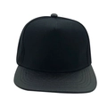 Black cotton snapback cap with embossed snakeskin pattern on a flat brim for streetwear - All Black Snake Skin Texture