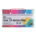Dual tip watercolor marker set with 48 colors in a transparent carrying case - 48 Colors Set (White Barrel)