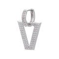 Orecchini a forma di V in argento con zirconi micro-pavé brillanti da donna - Oro Bianco Piccolo
