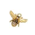 Vergoldeter Bienenanhänger mit schwarzen und klaren Zirkonia für Halsketten - Gold Kanone Schwarz Strass Anhänger