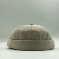 Gorro miki clásico de algodón caqui con bordado y diseño retro sin ala de seis paneles - Talla Única (54-58CM) / Camel