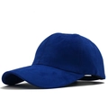 Klassische dunkelblaue Wildleder-Baseballkappe mit gebogener Krempe und verstellbarem Gurt - Verstellbar / Dunkelblau