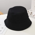 Sombrero de pescador infantil de algodón negro con diseño minimalista y ala moderada - 52cm (2-6 Años) / Negro