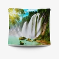 Arazzo decorativo con cascata e foresta per decorazione di pareti domestiche - Sorgente di Montagna / 73X95CM (Tessuto spazzolato)