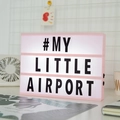Lightbox LED rosa fai-da-te con lettere nere personalizzabili per l'arredo camera - 96 Carte con lettere in bianco e nero / Rosa
