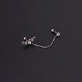 16G stainless steel chain earring with crown design and sparkling cubic zirconia stones - Crown Style (373-6#S)