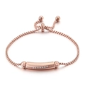 Elegante bracciale regolabile in oro rosa con barra di zirconi scintillanti - Oro Rosa (KB115708-K)