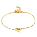 Elegante bracciale in oro inox con ciondolo lettera A impreziosito da cristalli - Stile Lettera V (KB117720-KLB)