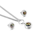 Set di gioielli in argento con collana con pendente in cristallo multicolore e orecchini - Argento Multicolore (KS136101-Z)