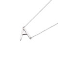 Minimalistische zilveren ketting met letter A hanger van gepolijst roestvrij staal - Letter A (KN88045-K)