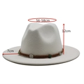 Classic white wool fedora hat with brown braided band and turquoise bead 56-58cm - White