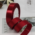 Deep red satin ribbon roll for gift wrapping and wedding decor with smooth finish - Burgundy