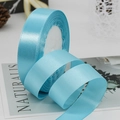 Light blue 2cm satin ribbon roll for gift wrapping and wedding cake decoration - Sky Blue