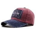 Cappellino vintage bordeaux e blu navy con patch nautica e visiera effetto usurato - Regolabile / Borgogna