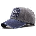 Cappellino da baseball vintage in cotone con toppa nautica e dettaglio visiera consumata - Regolabile / Grigio