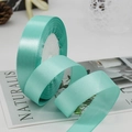 Roll of 2cm mint green satin ribbon for gift wrapping and wedding cake decoration - Aqua Blue