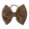 Bandeau à gros nœud en maille marron pour bébé avec anneau élastique et texture côtelée - Kaki