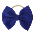 Bandeau bébé avec grand nœud bleu roi en tricot côtelé et ruban élastique doux - Bleu saphir