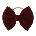 Bandeau bébé à gros nœud rouge foncé avec sangle en nylon élastique douce pour la peau - Bordeaux