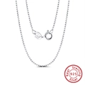 Classic 925 sterling silver bead chain necklace with lobster clasp and S925 hallmark - Bead Chain / 1.2mm/45cm