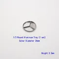 Lot de trois coupelles en aluminium 1/3 rondes pour maquillage, 26mm de diamètre et 3.3mm - Godet en Aluminium Rond 26mm 1/3 (Lot de 3)
