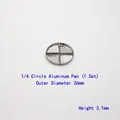 Lot de quatre godets en aluminium de 26mm en forme d'arc pour maquillage et rouge à lèvres - Godet en Aluminium Rond 26mm 1/4 (Lot de 4)