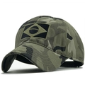 Camouflage baseball cap with Brazil flag patch in forest green, brown and black colors - Adjustable / Camouflage