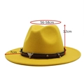 Bright yellow wool jazz fedora hat with vintage bull skull pendant and leather band - M (55-58cm) / Yellow