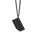 Titanium steel necklace with black bitten chocolate bar pendant for hip-hop style - Chocolate Necklace / Black
