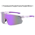 Cycling sunglasses featuring a translucent purple frame and purple mercury lenses - Translucent Purple Frame Purple Mirror Lens
