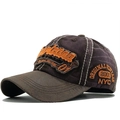 Cappellino vintage grigio scuro con ricamo 3D NYC 2001 arancione stile retrò - caffè