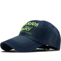 Dunkelblaue Baseballkappe mit grüner 3D-Stickerei und Vintage-Baumwoll-Twill-Struktur - Navyblau (Grün-Weiß Stickerei)