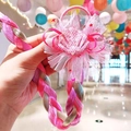 Kids pink sequin shell hair tie with gradient braided synthetic hair extension - Lace Shell