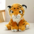 Realistic orange tiger plush toy with soft fur and black stripes, a cute gift for kids - Yellow / 15cm Small