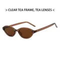 Lunettes de soleil rétro avec monture thé transparente et verres assortis - Monture Thé Transparente Verres Thé