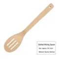 Natural bamboo slotted spoon for cooking, 30x6cm size with convenient hanging hole - Slotted Stirring Spoon