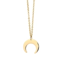 Elegant 18K gold plated titanium steel crescent moon pendant necklace for women - Gold