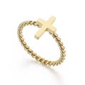 Anello ritorto dorato con design a croce lucida per un look alla moda e davvero unico - US 6 / Oro